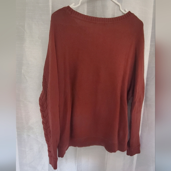 Tribal Rust Red Knit Sweater | L - Picture 3 of 3